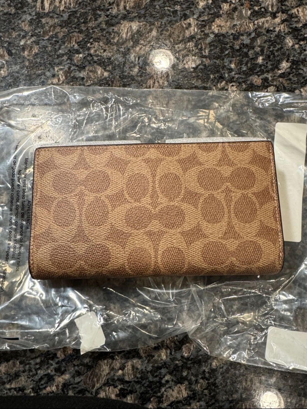 NEW Coach Brown Signature Zip-Around Wallet - Picture 2 of 8